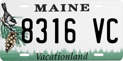 ME license plate 8316VC