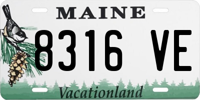 ME license plate 8316VE