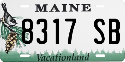 ME license plate 8317SB