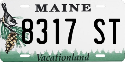 ME license plate 8317ST