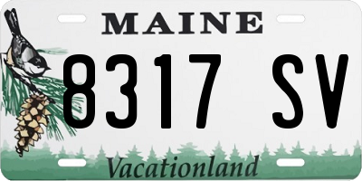 ME license plate 8317SV
