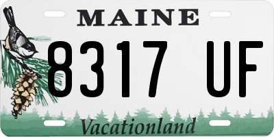 ME license plate 8317UF