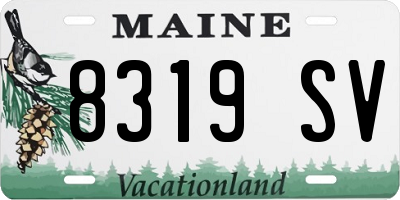 ME license plate 8319SV