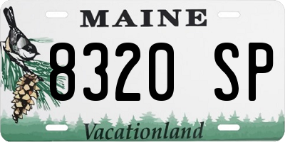 ME license plate 8320SP