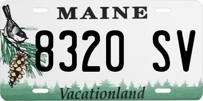 ME license plate 8320SV