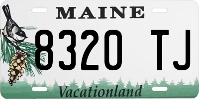 ME license plate 8320TJ