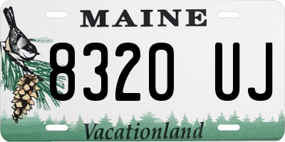 ME license plate 8320UJ