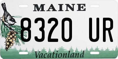 ME license plate 8320UR