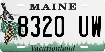 ME license plate 8320UW