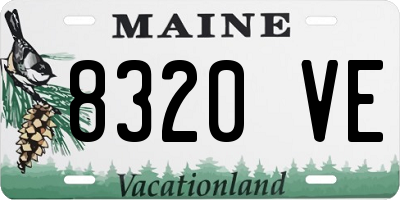 ME license plate 8320VE