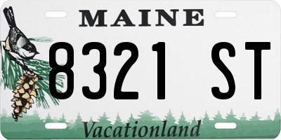 ME license plate 8321ST