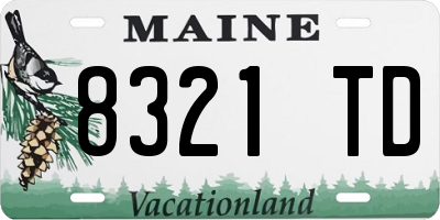 ME license plate 8321TD