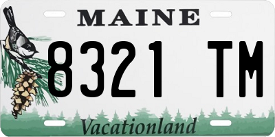 ME license plate 8321TM