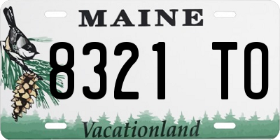 ME license plate 8321TO