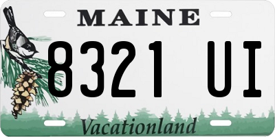 ME license plate 8321UI