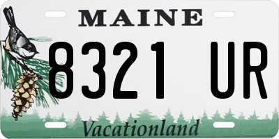 ME license plate 8321UR