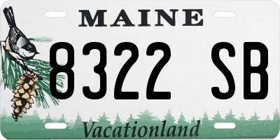 ME license plate 8322SB