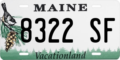 ME license plate 8322SF