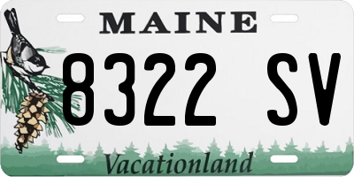ME license plate 8322SV