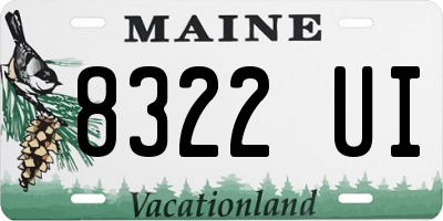 ME license plate 8322UI