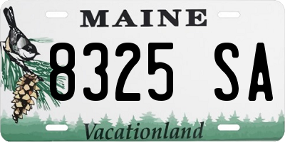 ME license plate 8325SA