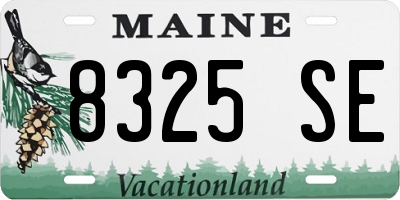 ME license plate 8325SE