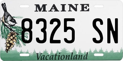 ME license plate 8325SN