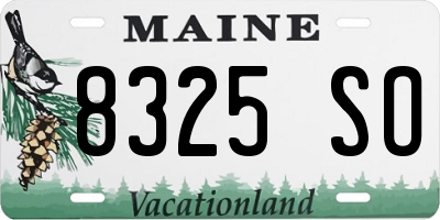 ME license plate 8325SO