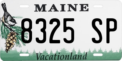 ME license plate 8325SP