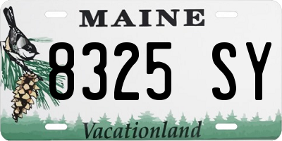 ME license plate 8325SY