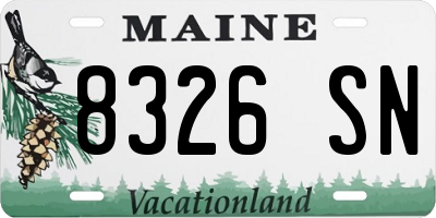 ME license plate 8326SN