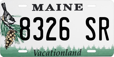 ME license plate 8326SR