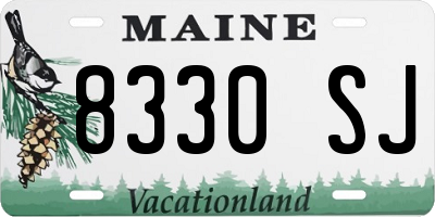 ME license plate 8330SJ