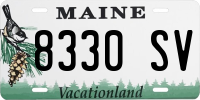 ME license plate 8330SV