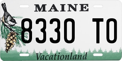 ME license plate 8330TO
