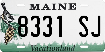 ME license plate 8331SJ