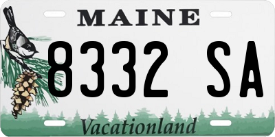 ME license plate 8332SA