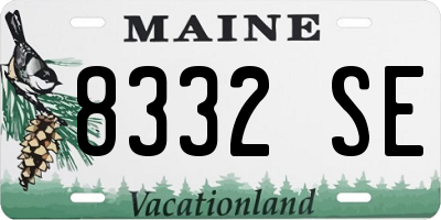 ME license plate 8332SE
