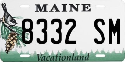 ME license plate 8332SM
