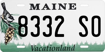 ME license plate 8332SO
