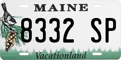 ME license plate 8332SP