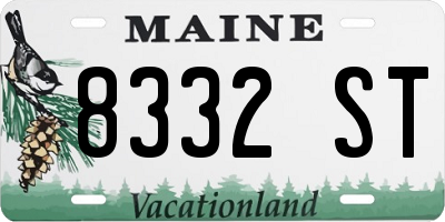 ME license plate 8332ST