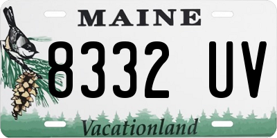 ME license plate 8332UV