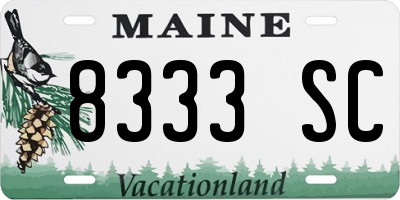 ME license plate 8333SC