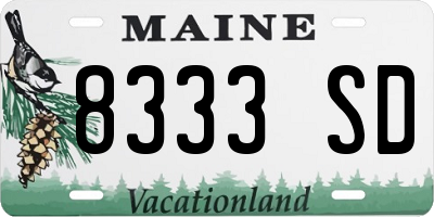 ME license plate 8333SD