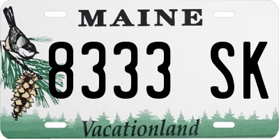 ME license plate 8333SK