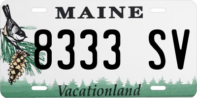 ME license plate 8333SV