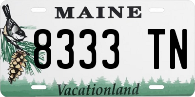 ME license plate 8333TN