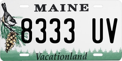 ME license plate 8333UV