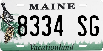 ME license plate 8334SG